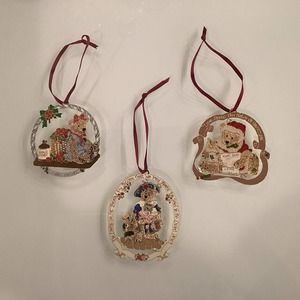 Set of 3 Danbury Mint “The Boyd’s Collection” Christmas Ornaments Preloved